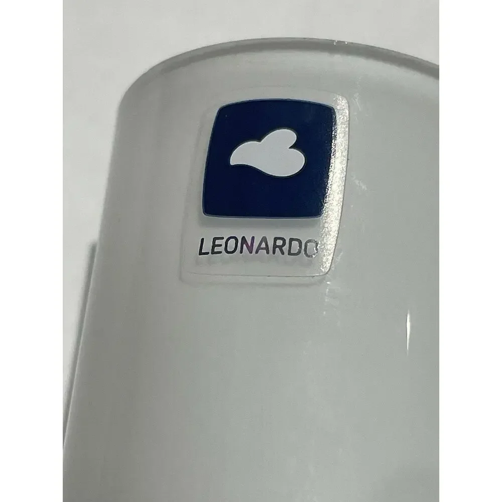 Art Glass Vase Leonardo‎ 15” Handmade White Beauty Cased Modern Minimalistic